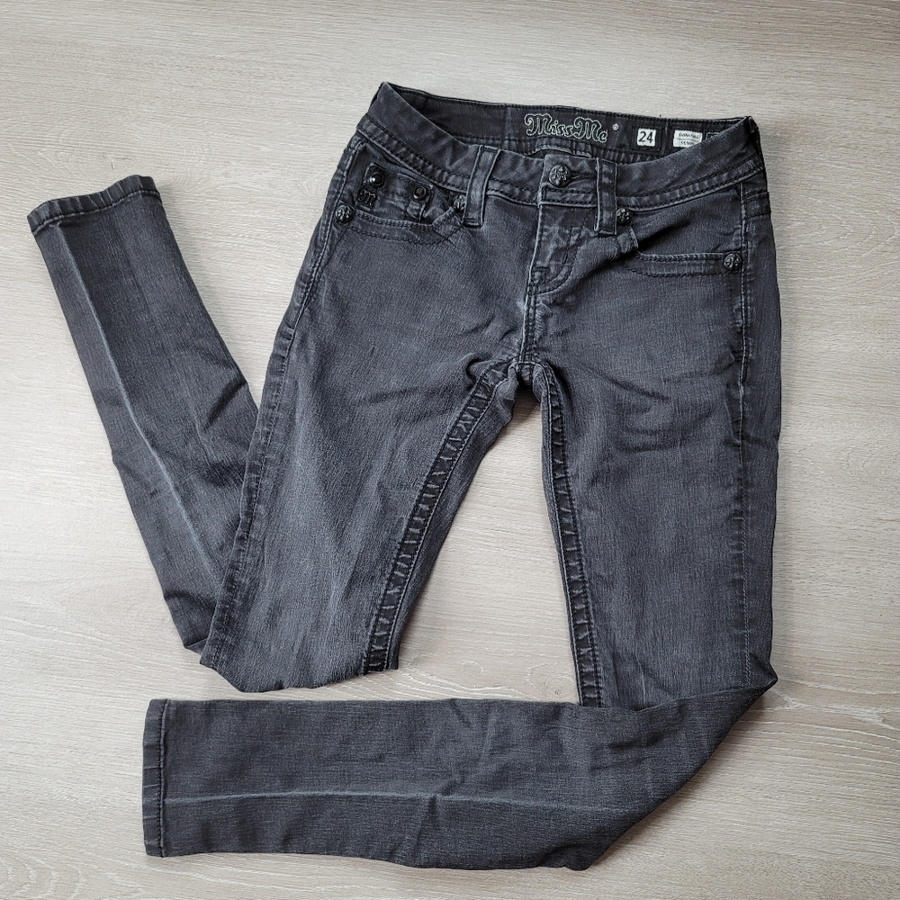 Miss Me Black Skinny Jeans Size 24